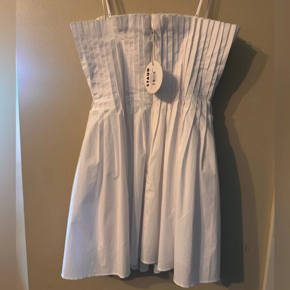 NEW STAUD mini bella dress in white - Picture 7 of 13